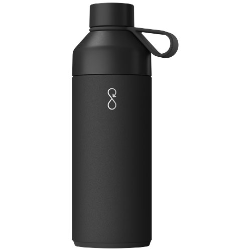 Bouteille personnalisable 1L recyclée Big Ocean Bottle Noir obsidienne